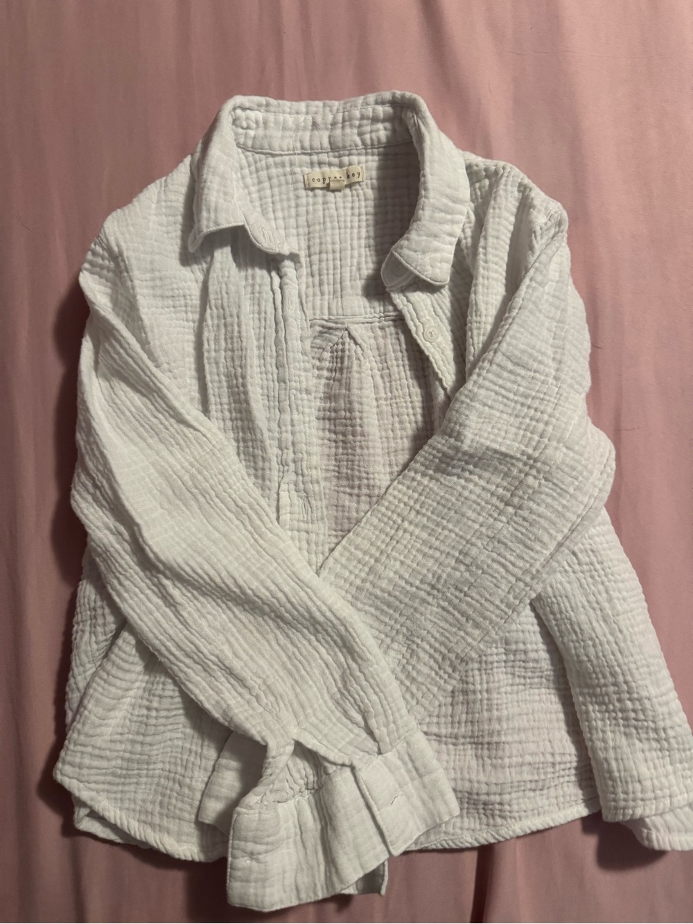 copper key gauzy blouse